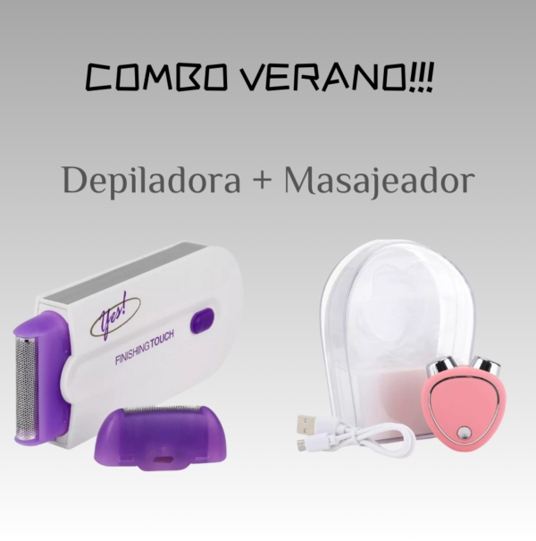 COMBO VERANO!!Depiladora Usb Recargable Facial+Masajeador EMS